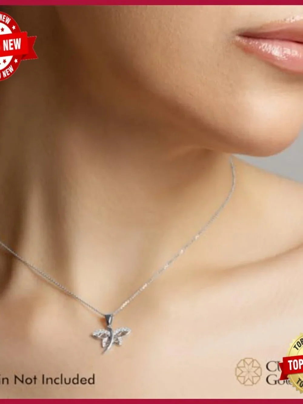 Sterling Silver Dragonfly CZ Pendant Necklace 16-22in